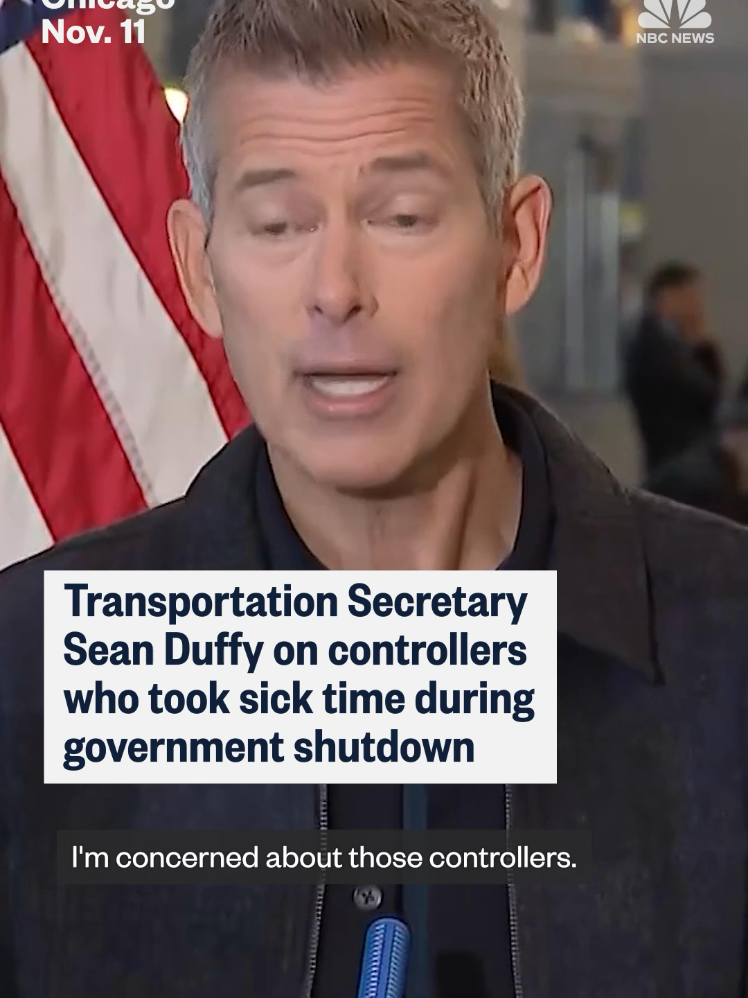Transportation Secretary Sean Duffy spoke about air traffic controllers who took sick time during government shutdown — saying he's 