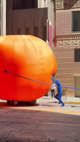 Our Hero Dakota manned this pumpkin all day long! #pumpkinseason @911onABC #pumpkin #dtla #chaos #fyp 