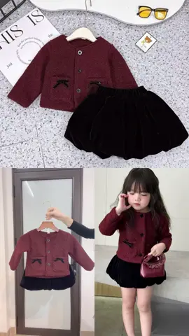 Set áo dạ lông cừu kèm váy bí nhung xinh cho bé🌹🌹🌹#quanaotreem #thoitrangtreem #setdoxinh #outfit #xuhuong 
