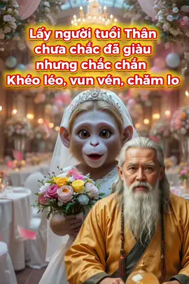 Tuổi Thân. Lấy người tuổi Thân chưa chắc đã giàu. Nhưng chắc chắn rằng họ rất khéo léo, biết vun vén và chăm lo gia đình! #tuoithan #tuvi #tuvi12congiap #12congiap #tailoc 