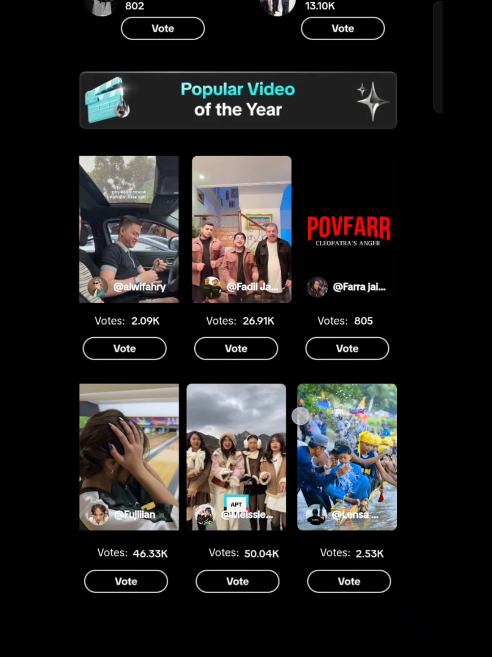 CARA VOTE DITIKTOK KALIAN TINGGAL CARI TIKTOK AWARDS ID 2025 TRUS LIHAT & CARI KATEGORI POPULAR VIDEO OF THE YEAR, KALIAN BISA VOTE SEHARI SEBANYAK 10X. BURUAN KRN BATAS VOTE SISA 7 HARI AJA. FANS FUJI YUUK HARUS SOLID KOMPAK BUAT VOTE IDOLA KESAYANGAN KITA🥰 @Fujiiian  #fujiiian  #fujiantiutamiputri  #foryoupage  #fypviraltiktok🖤シ゚☆♡  #fyp 