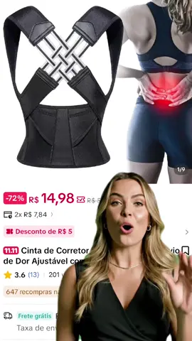Corretor postural ajustável, leve e confortável. Melhora a postura e ajuda a reduzir dores nas costas! #corretorpostural #saúde #tiktokshop  #promoção 