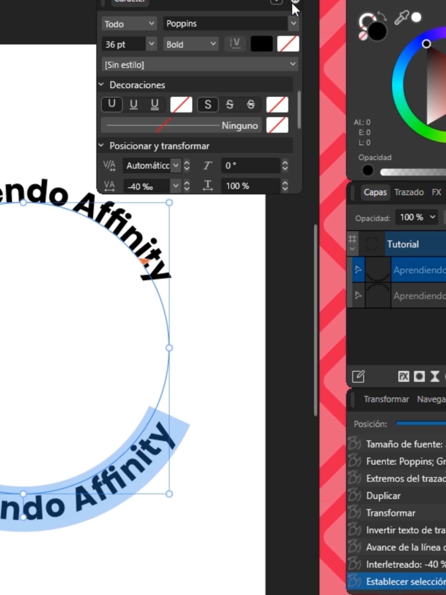 Adapta Texto en elipse o circulo en affinity #affinity #learclass #estudiasinlimites #diseñografico #canvaia #illustratorfacil #photoshopfacil