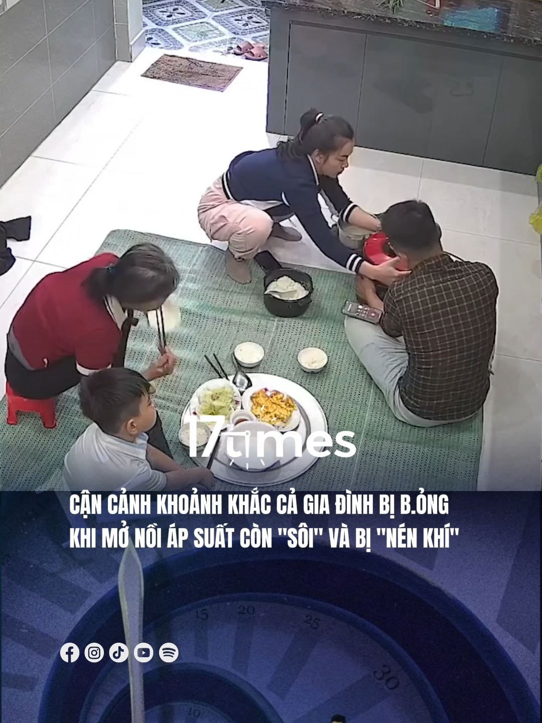 ‼️ LƯU Ý KHI SỬ DỤNG NỒI ÁP SUẤT Theo người chia sẻ: Do nấu đầy quá nên bị nén khí, lúc nấu xong xì hơi ra rồi nhưng lại mở luôn 🥹 #17network #17times #bongda #noiapsuat #drama #tinhhuongcuocsong #fyb #xh