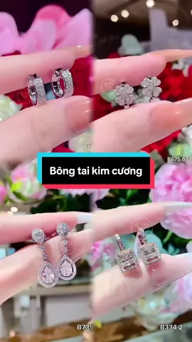Bông tai đính kim cương thiên nhiên#longngocluxury #thanhtrungdiamond #kimcuongthiennhien #bôngtai 