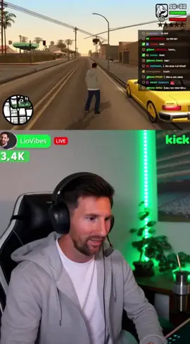 Lionel Messi playing  Grand Theft Auto: San Andreas live streaming kick #lionelmessi #Viral #ai #sora2 #grandtheftautosanandreas 