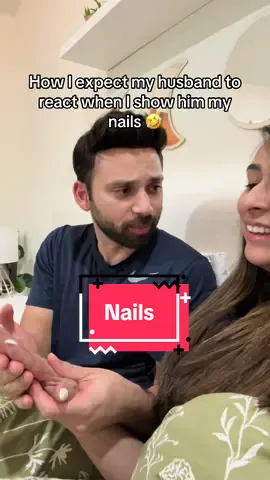 How I expect my husband to react when I show him my nails🤣🤣🤣 #marriagehumor #husband #couplescomedy #nails #funny 