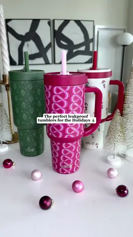 NEW holiday prints of our viral leakproof Oasis tumbler just launched 👀🎁🎄Get yours before they sell out! #limitededition #tumbler #leakprooftumbler #insulatedtumbler #holidays