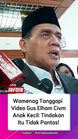 Wamenag Tanggapi Video Gus Elham Civm Anak Kecil: Tindakan Itu Tidak Pantas! #fyp #guselham