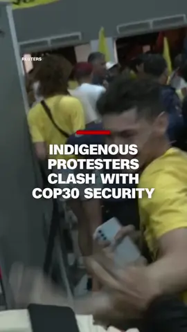 Clashes broke out at the COP30 climate summit venue as indigenous protesters carrying signs saying “Our land is not for sale” tried to force their way into the UN compound in Belém, Brazil. #CNN #News #COP30