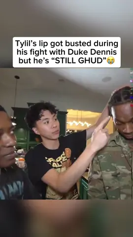 Tylil’s lip got busted during his duel with Duke but he’s “STILL GHUD”😂😭 #tylil #dukedennis #fyp 