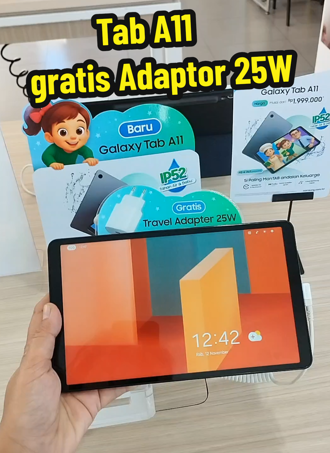 Samsung Tab A11 cuma Rp1.999.000! Gratis Kepala Adaptor 25W ⚡ Layar luas, performa kencang, harga bersahabat 💥 #SamsungTabA11 #PromoSamsung #soloraya #sukoharjo #karanganyar 