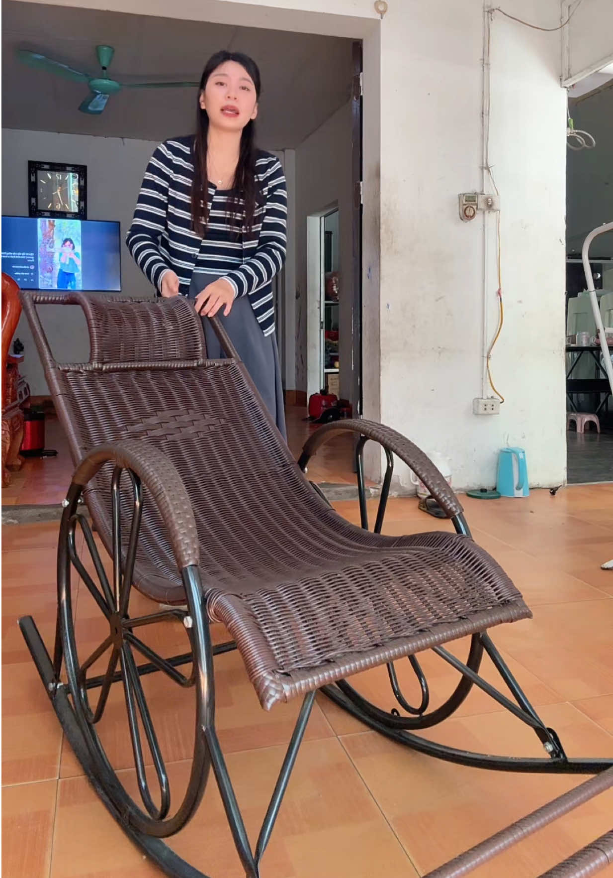 Ghế bập bênh ghế mây thư giãn #xuhuong #viral #ghebapbenh #ghemay 