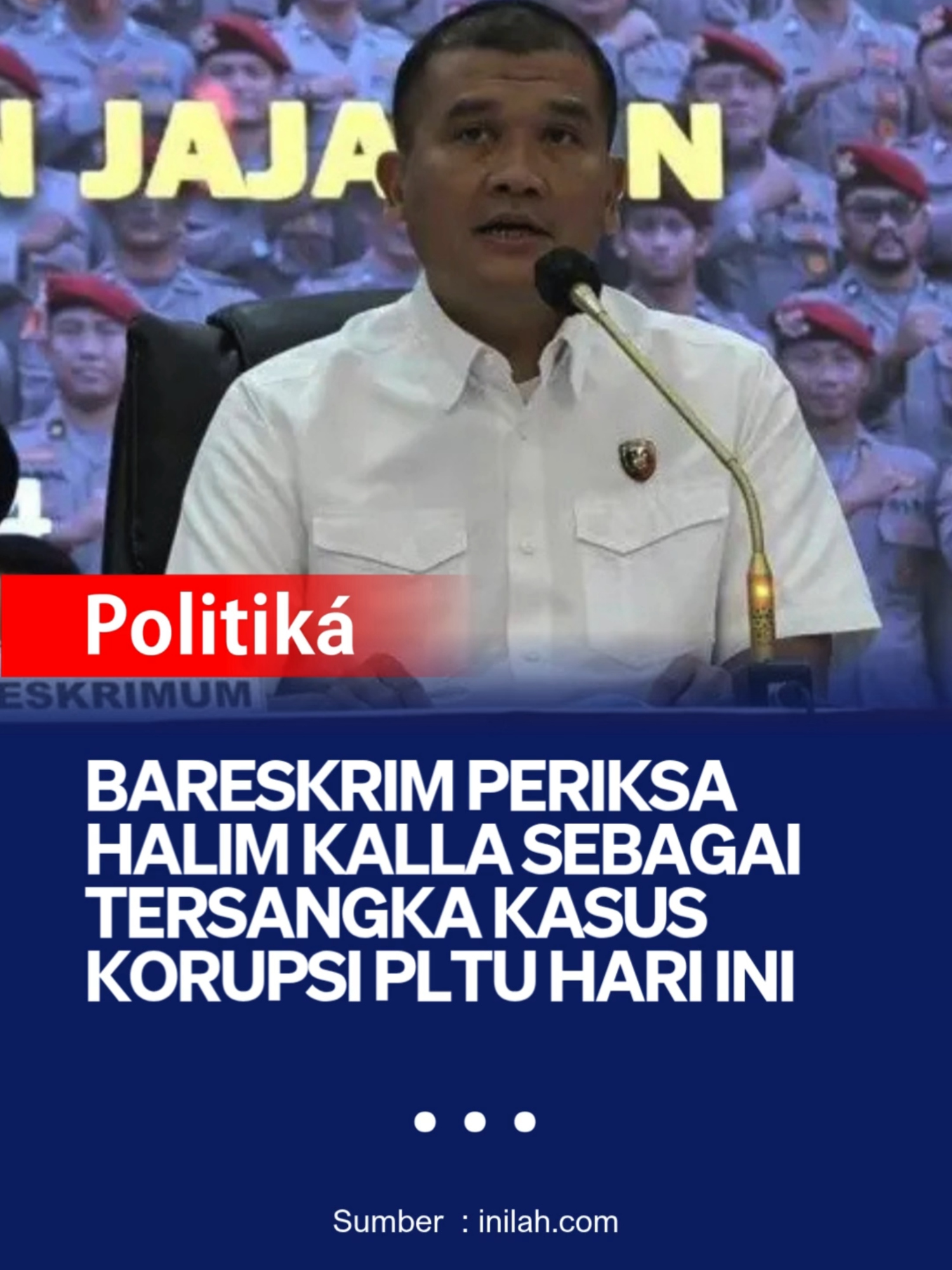 Bareskrim Polri mengagendakan pemeriksaan terhadap adik kandung Wakil Presiden ke-10 dan 12 Jusuf Kalla, Halim Kalla (HK), Rabu (12/11/2025). Pemeriksaan sebagai tersangka itu terkait dengan kasus dugaan korupsi proyek pembangkit listrik tenaga uap (PLTU) 1 di Mempawah, Kalimantan Barat (Kalbar). Polri Sita Catatan Pribadi hingga Dalami Jejak Digital Pelaku Ledakan SMAN 72 Kelapa Gading 
