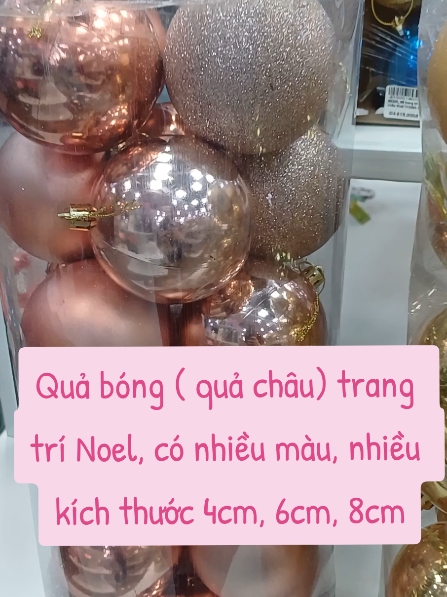 💢💢Quả bóng trang trí Noel (quả châu). 24 quả có nhiều kt. 4,6,8cm. #quabongnhieumautrangtrinoel