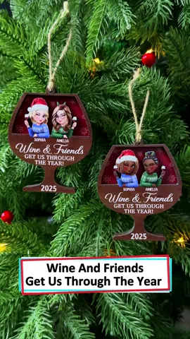 Celebrate your amazing crew this Christmas with a wooden ornament showing friendship and fun 🎄 #wanderprints #personalized #gifts #giftforbestfriend #giftforfriend