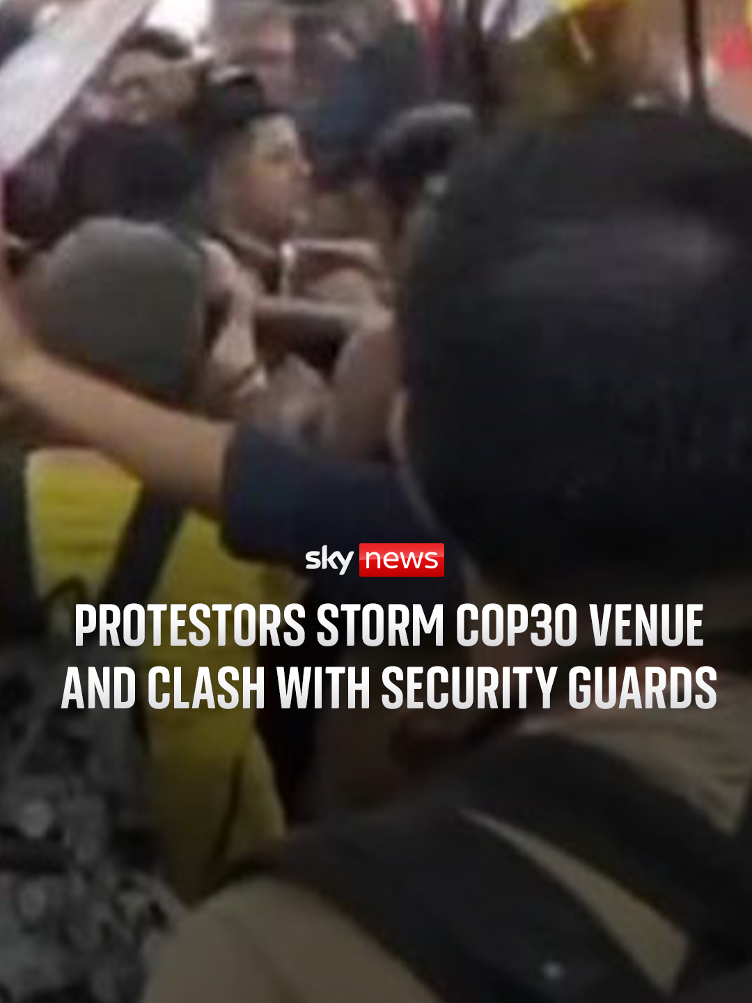 Protestors storm the COP30 venue and clash with security guards. Shouting angrily, the protesters demanded access to the UN compound, where thousands of delegates from nations around the world are attending this year's UN climate summit. #cop30 #climate #UnitedNations