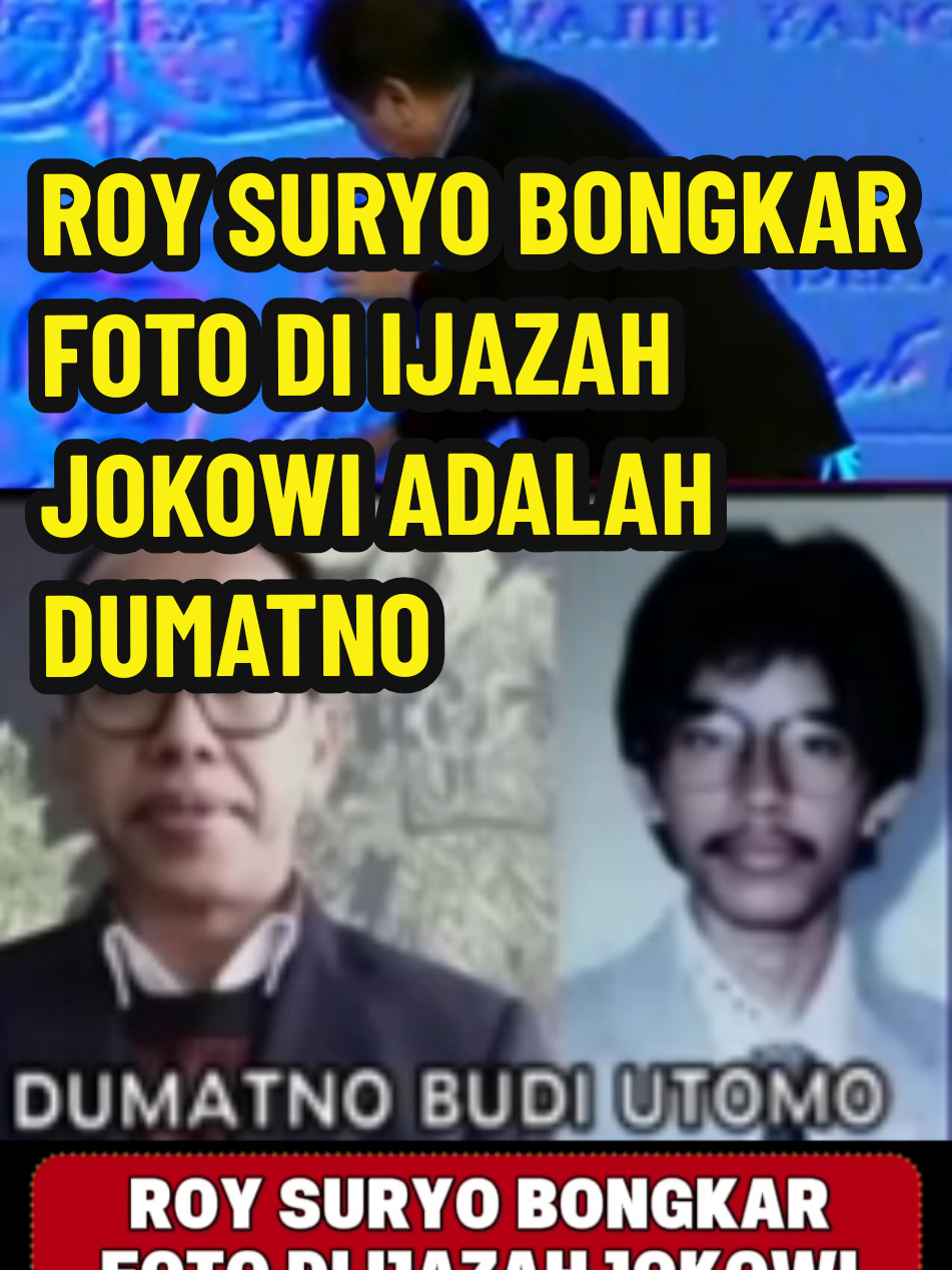 Roy Suryo Bongkar Foto Di Ijazah Jokowi Adalah Dumatno #viraltiktok #beritaviral #ijazahpalsu #news #fypage 