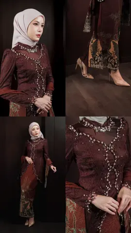 Kebaya klasik timeless terbaru dari series ZALINA cantili “ Mahogani “ mix dengan batik motif terbaru🔥