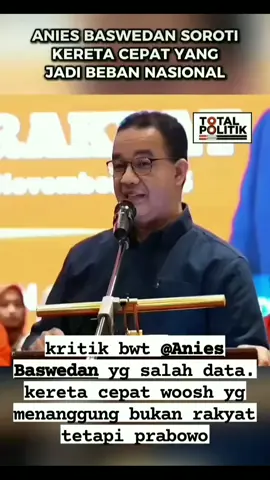 kritik ini bukti anak abah bukan pemuja atau fanatik buta ke anies krna anies juga manusia biasa gak mungkin sempurna. (Bismillah komisaris bumn dari prabowo🙊) #aniesbaswedan #prabowo #hutang #keretacepat #wosh 