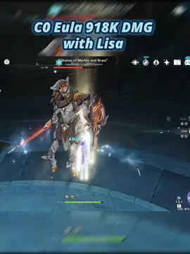 Finally she can crit 😭 C0 Eula 918K DMG with Lisa. Talent skill still lvl9 btw #GenshinImpact #eula #eulagenshinimpact #showcasegenshin #hoyocreators 