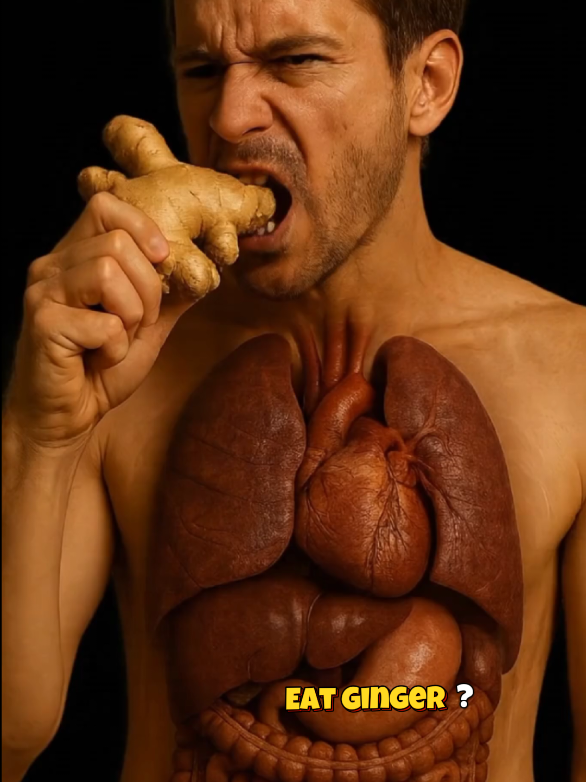 What Happen While You Eating Ginger Inside Your Body ? 😱🤢 #scienceexperiments #scienceCraft #wellnesstips #anatomy #health 