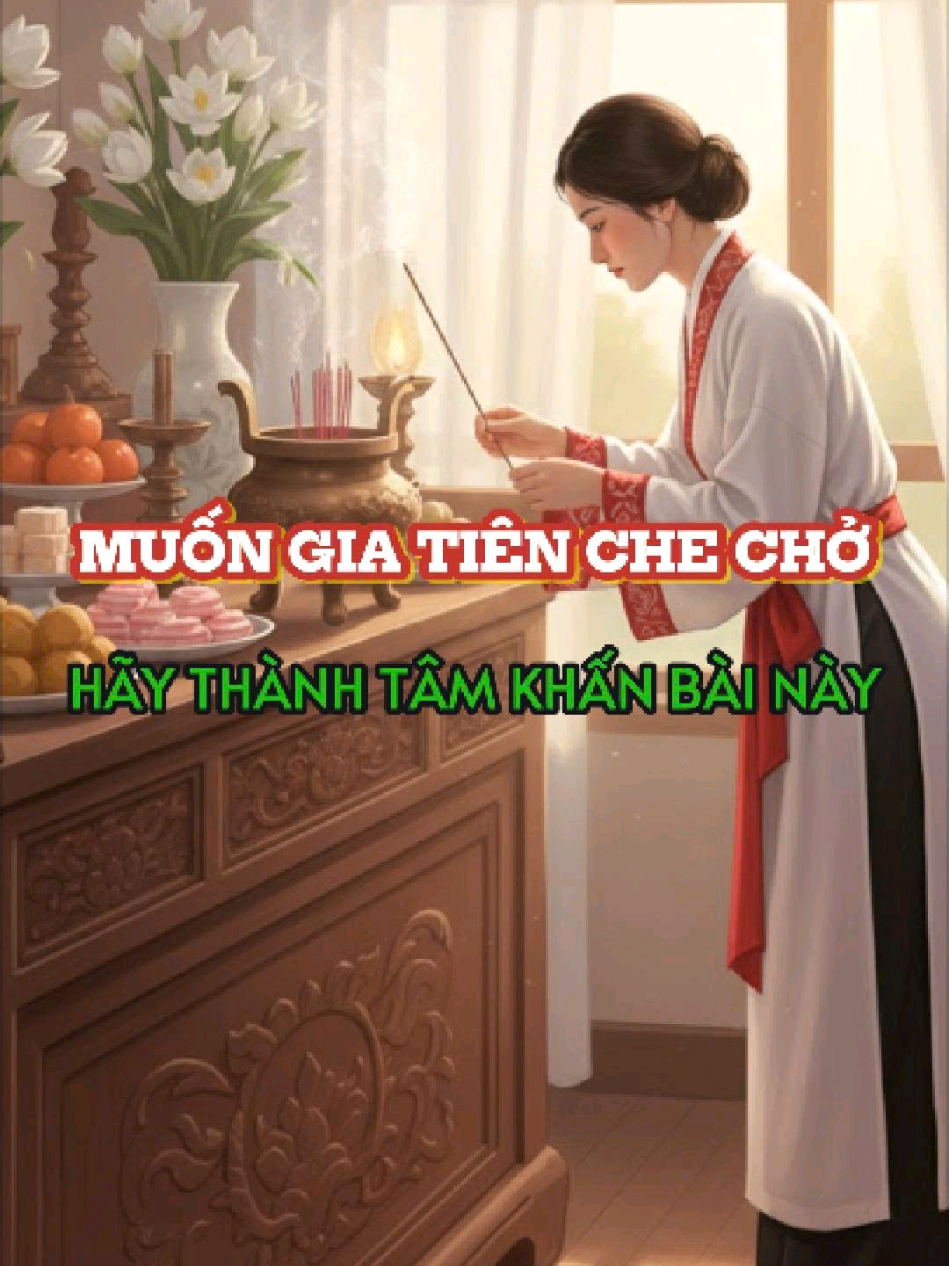 Bài khấn xin gia tiên che chở #phatphapnhiemmau #fyp #baikhangiatien #giaimaphongthuy 