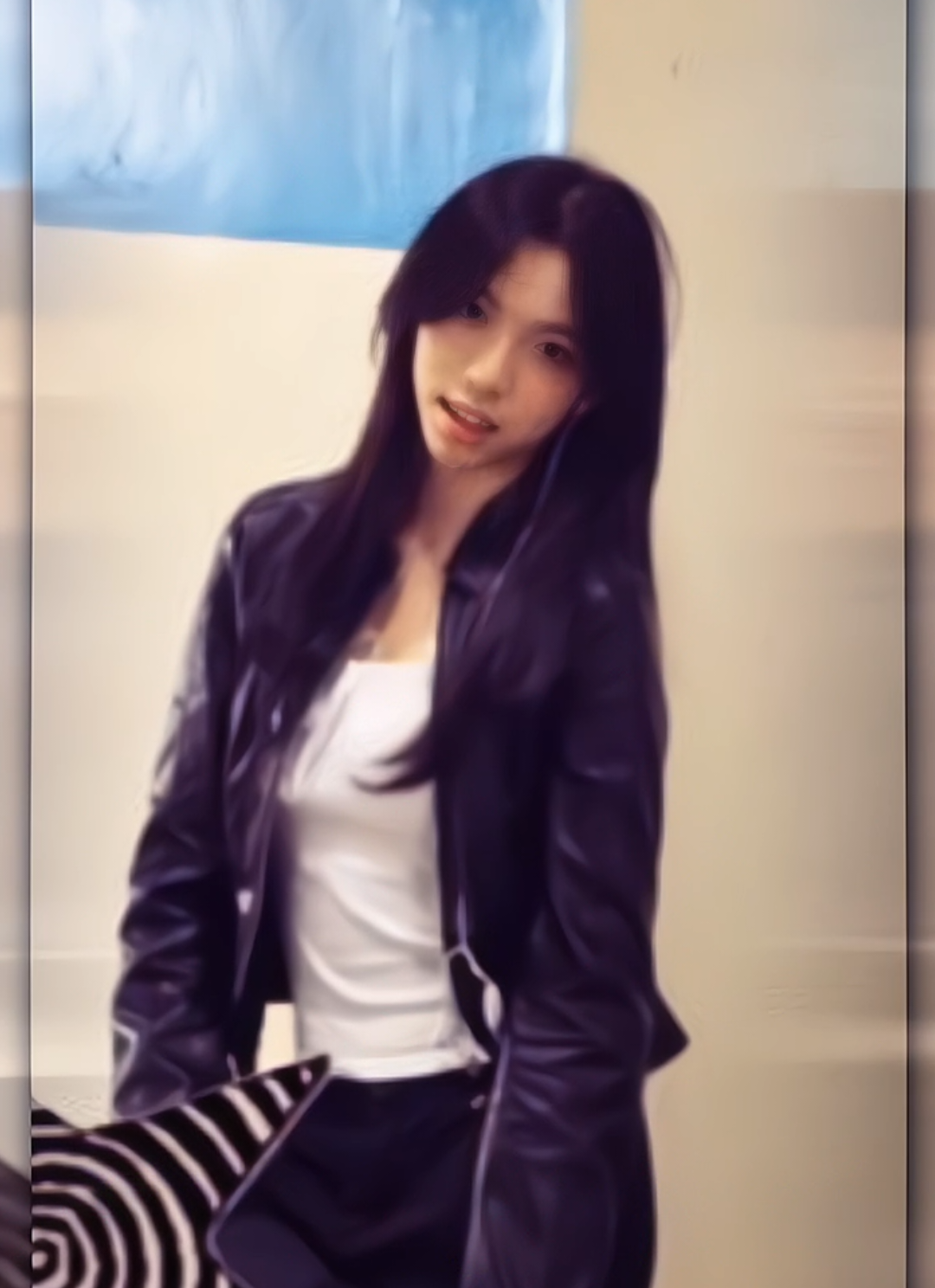 bruhh, mode jaket kulit hitam😵‍💫 #araliejkt48 #jkt48 