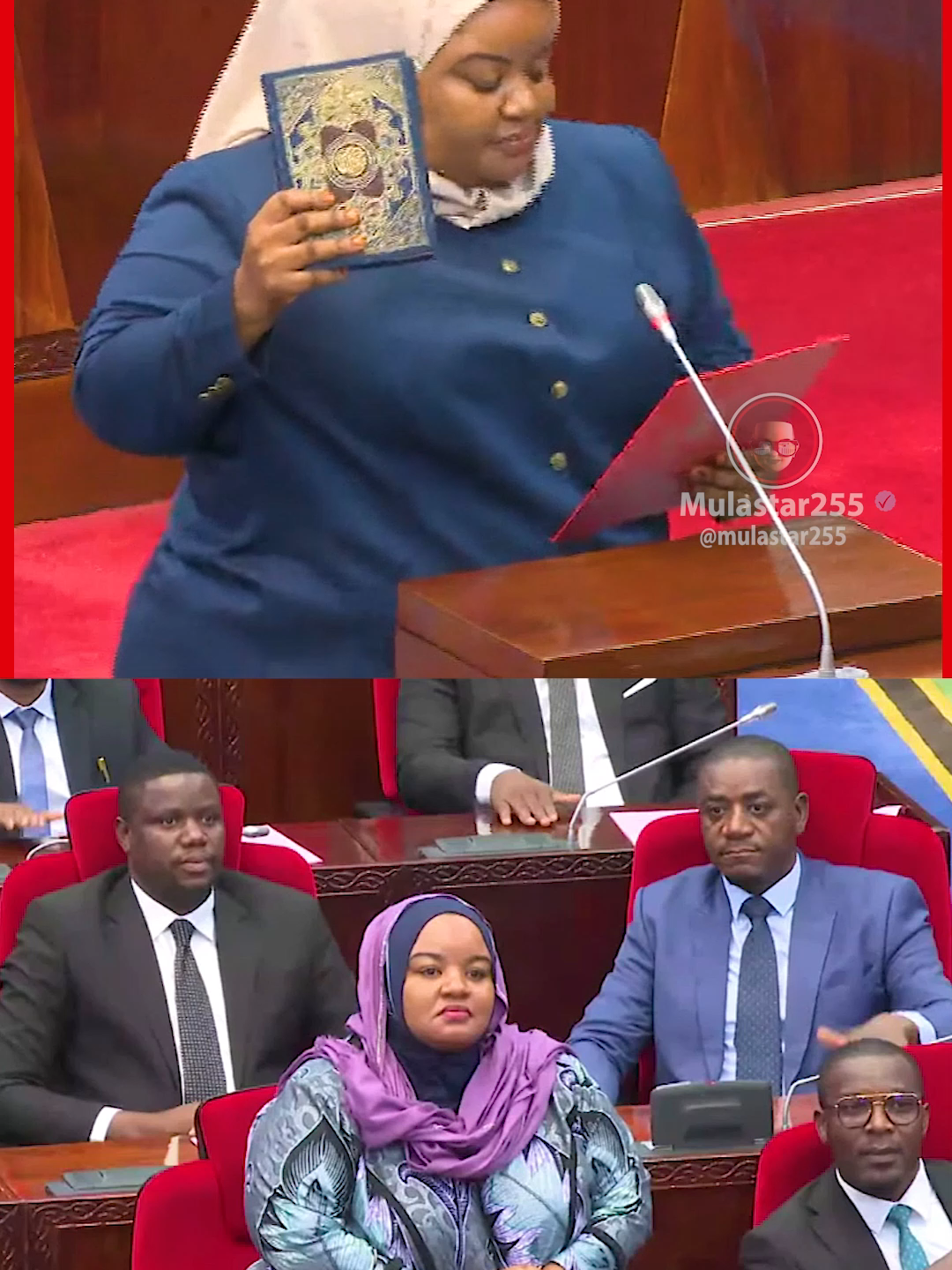 Mbunge wa viti Maalumu watu wenye Ulemavu Zanzibar Nassriya Nassir Ali akila kiapo Bungeni