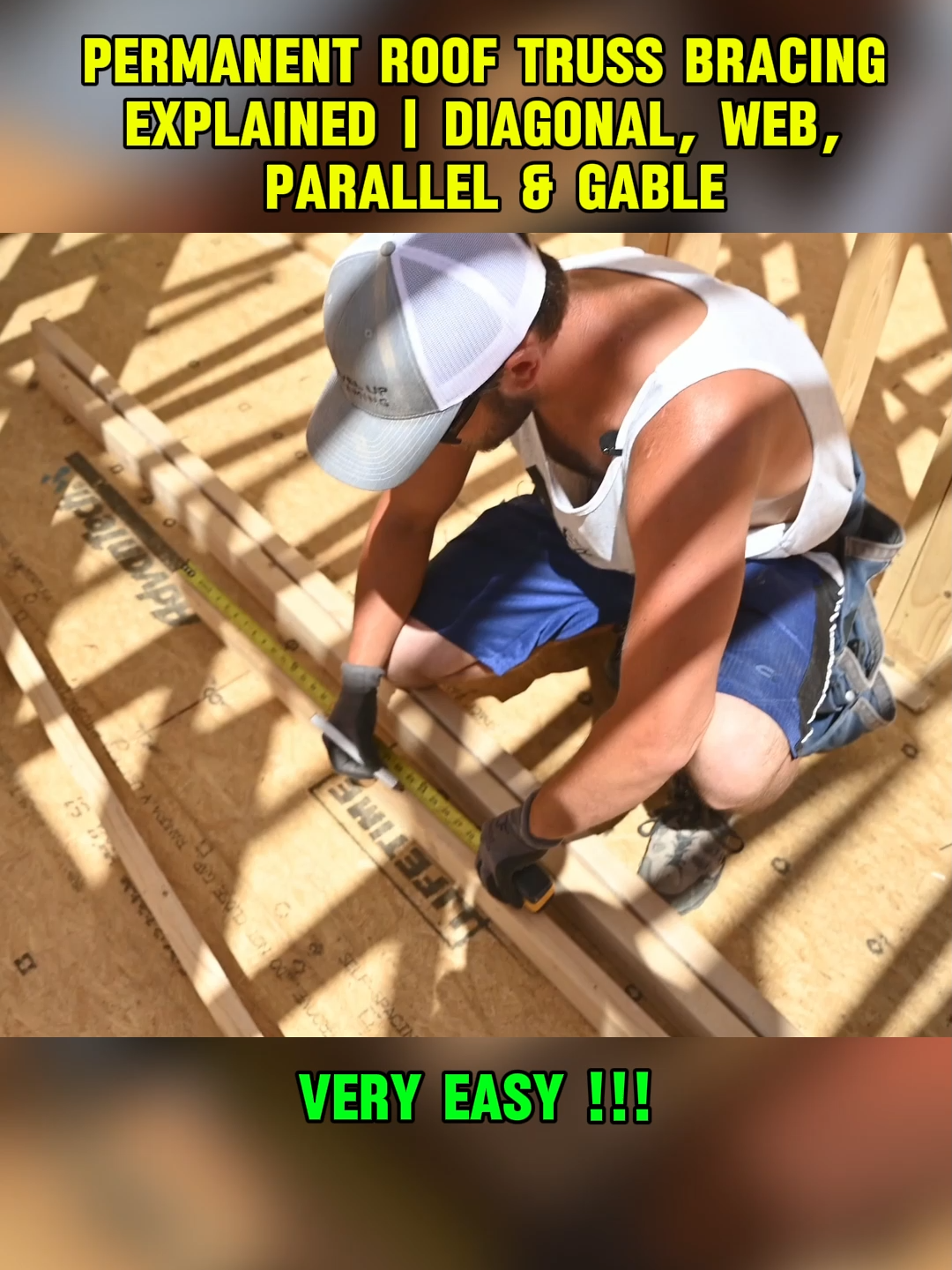 Permanent Roof Truss Bracing Explained | Diagonal, Web, Parallel & Gable (1/2) #bracing #framing #shopbuild #postframe #barnbuilder #rvstorage #workshop #mechanicshop #garage #viralvideo #foryourpage