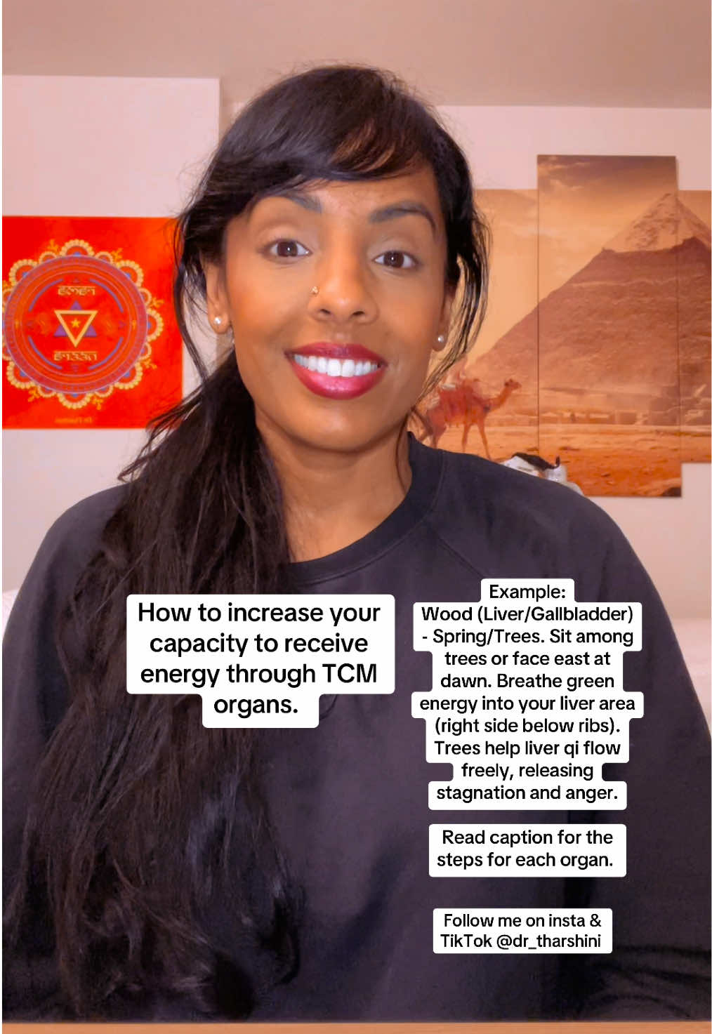 Fire (Heart/Small Intestine) - Summer/Sun. Face south in sunlight. Visualize warm red light entering your chest. The heart thrives on joy and connection - let warmth and brightness nourish your spirit (shen). Earth (Spleen/Stomach) - Late Summer/Soil. Sit on bare ground in open fields. Breathe yellow/golden energy into your center (upper abdomen). Earth stabilizes and grounds, strengthening digestion and reducing worry. Metal (Lung/Large Intestine) - Autumn/Mountains. Sit in elevated or airy places facing west. Breathe white/clear energy deep into your lungs. Focus on letting go with each exhale, releasing grief and taking in pure qi. Water (Kidney/Bladder) - Winter/Bodies of Water. Sit near streams, lakes, or face north. Visualize dark blue/black energy flowing into your lower back and deep abdomen. Water restores your essence (jing) and dissolves fear. Match the element to your current imbalance or the season you’re in.  Spend 20-30 minutes allowing that element’s energy to replenish the corresponding organs.​​​​​​​​​​​​​​​​ #traditionalchinesemedicine #tcm #acupuncture #elements 