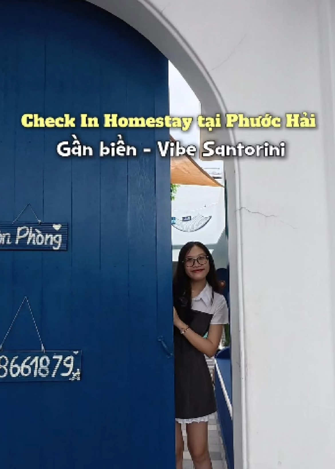 Homestay gần biển siu kinh tế phòng cách âm nhe 🫣 cực đẹp phong cách santorini xịn sò 🏯 #homestayphuochai #langchaiphuochai #vungtau #phuochai #bienphuochai 