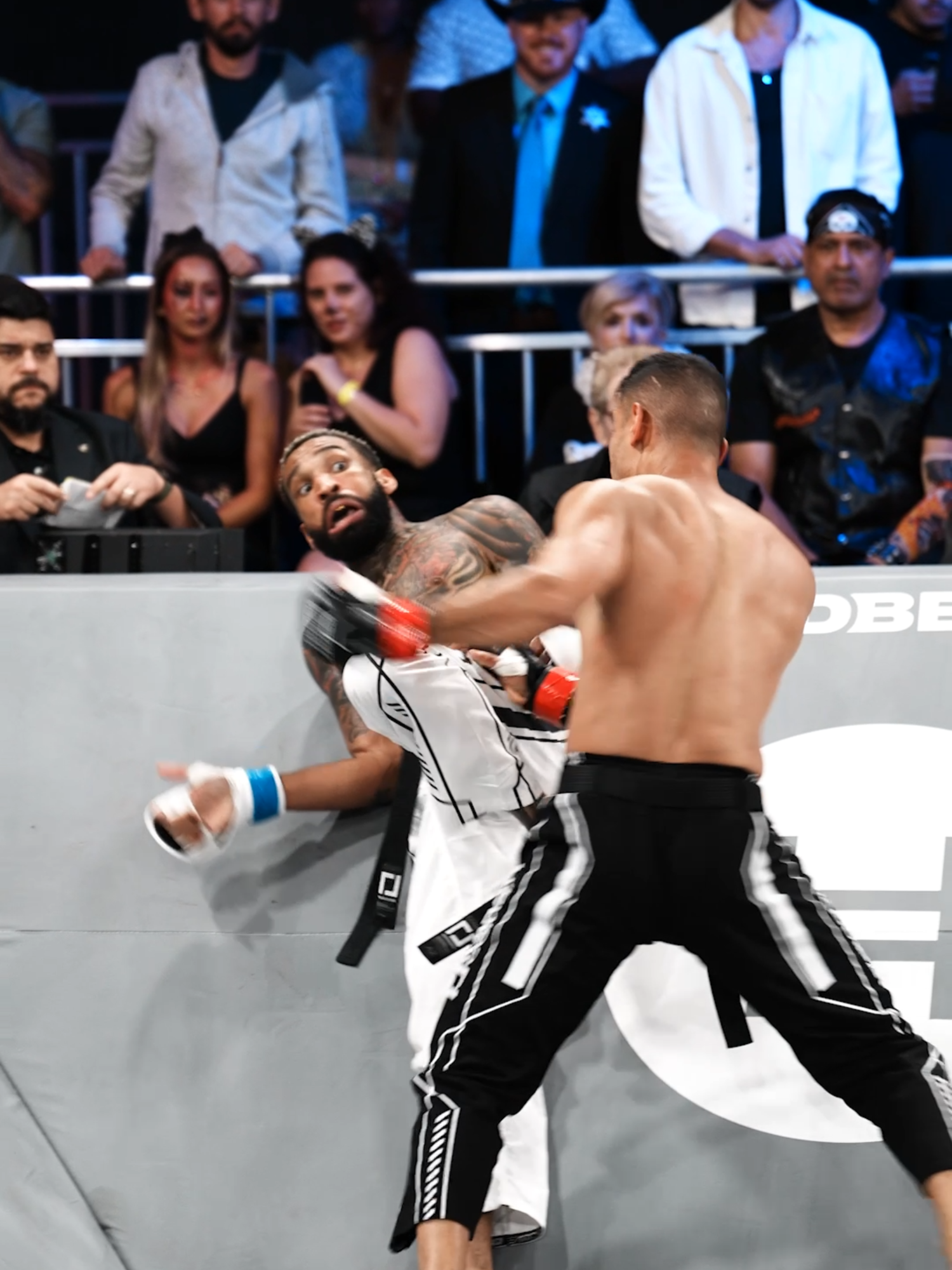 End of Round 2 - 😲 End of Round 3 - 😲😲😲😲! What a difference a round can make. #fight #karate #mma #fighttok #knockout #punch #ko