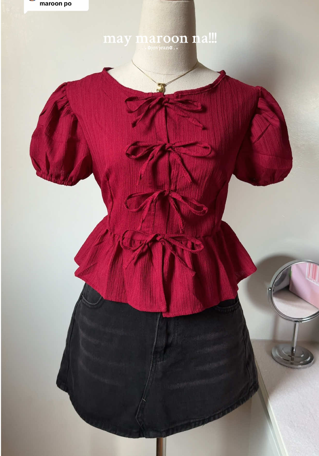 Replying to @shaneee.ash angganda rin ng maroon!😍❤️ Marami pang available colors! #heidilaurenfashion #OOTD  #schoolfriendlytops #cutetop #outfitideas 