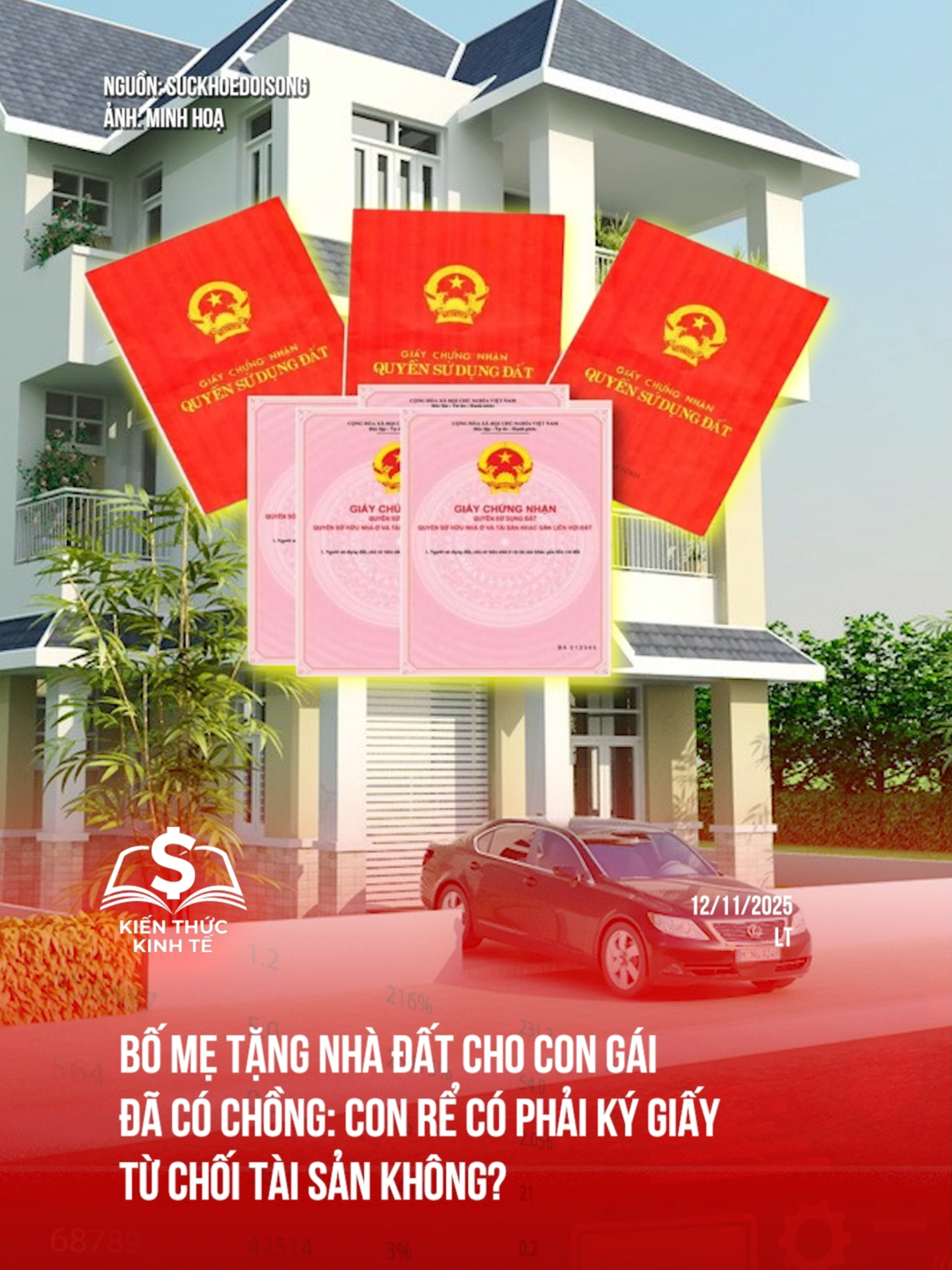 Bố mẹ tặng nhà đất cho con gái đã có chồng: Con rể có phải ký giấy từ chối tài sản không? #kienthuckinhte #tiktoknews