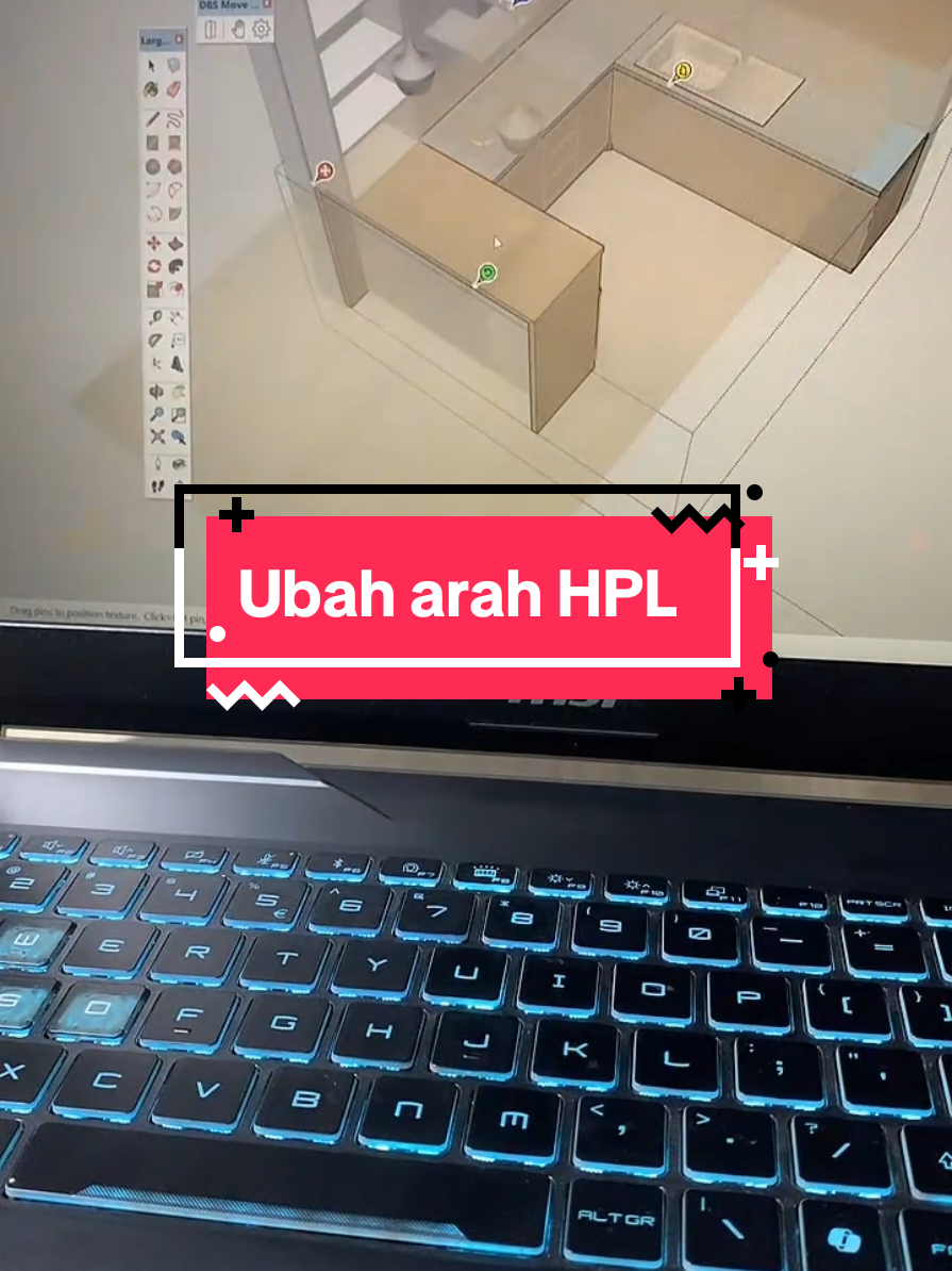 #tiktoklive #livehighlights cara ubah arah HPL di Sketchup  #sketchup  #dizarsmart 