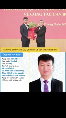 Hôm nay 12/11 ông Trần Huy Tuấn Phó Bí thư Tỉnh ủy Yên Bái chính thức nhận chức Chủ tịch UBND Tỉnh Ninh Bình nhiệm kỳ (2025-2030)
