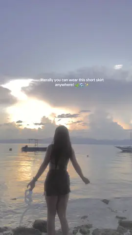 I miss. 🫶 #sunset #beachvibes #skort #shortskirt #miniskirtoutfit 