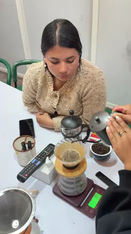 Level up your coffee skills with the V60 brewing method! Here's a step-by-step guide to get you started: *Equipment Needed:* - *Hario V60 Dripper*: Available in various materials like plastic, ceramic, and metal - *Paper Filters*: Designed specifically for V60 brewing - *Coffee Grinder*: Burr grinder recommended for optimal flavor - *Scale*: For precise measurements - *Kettle*: Gooseneck kettle ideal for pouring *Step-by-Step Process:* 1. *Prepare Your Filter*: Fold and place the paper filter in the V60 dripper. Rinse with hot water to remove any paper taste and preheat the dripper. 2. *Measure and Grind Your Coffee*: Use 15-21g of coffee for a single serving, depending on your desired strength. Grind to a medium-fine consistency. 3. *Add Coffee Grounds*: Place the ground coffee in the filter, creating a small crater in the center. 4. *Bloom Your Coffee*: Pour 30-50g of hot water (around 96°C) over the coffee grounds. Allow it to bloom for 30 seconds to 1 minute. 5. *Pour the Rest of the Water*: Gradually pour the remaining water in a circular motion, starting from the center and moving outward. Aim for a total brewing time of 2.5-3 minutes. 6. *Serve and Enjoy*: Once the brewing process is complete, remove the filter and pour the coffee into your cup. *Tips and Variations:* - *Coffee-to-Water Ratio*: Start with a 1:16 ratio and adjust to your taste preferences. - *Grind Size*: Experiment with different grind sizes to find the perfect balance for your V60 brew. - *Water Temperature*: Use water between 93-96°C for optimal extraction. - *Pouring Technique*: Practice pouring in a circular motion to ensure even extraction. #V60Brewing #CoffeeTraining #PourOverCoffee #SpecialtyCoffee #CoffeeLover   @Rashmi Gurung 