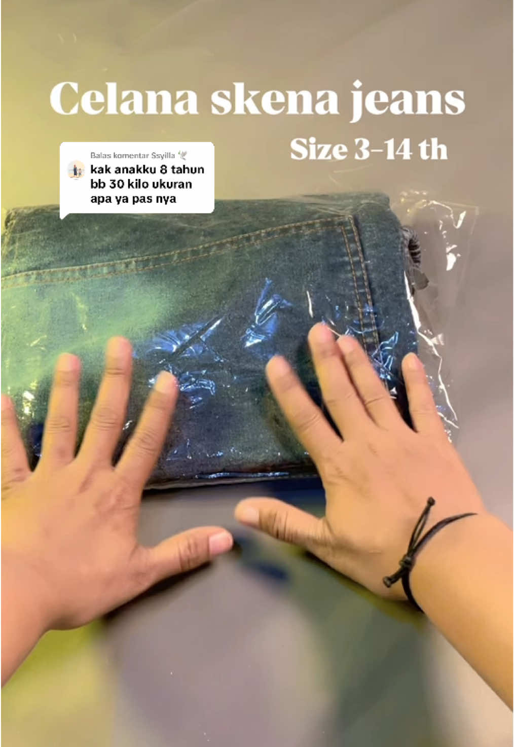 Membalas @Ssyilla 🕊 celana jeans anak, pake size 8 ya moms🥰#outfitanak #celanajeansanak #masyaallahtabarakkallah #promomakan1111 