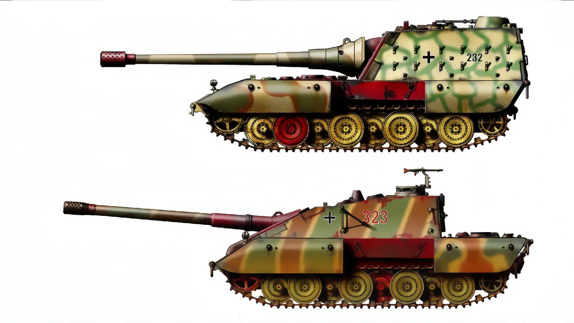 Deskripsi konsep Jagdpanzer E-100 (ingat: bukan rancangan asli) Catatan penting: gambar/konsep ini adalah interpretasi modern dari penggemar dan modeler—kombinasi blueprint E-100 + gaya tank destroyer seperti Jagdtiger. Tidak ada bukti bahwa versi casemate ini pernah diproduksi atau disetujui oleh pabrik/perintah militer Jerman pada Perang Dunia II. --- 1) Versi casemate tinggi (gambar atas) — “Jagdpanzer E-100 (versi awal)” Peran: tank destroyer berat dengan superstructure tetap (casemate), dirancang untuk tembak jarak jauh. Senjata (representatif): digambarkan membawa meriam sangat besar (ilustrasi sering memakai sekitar 150–170 mm dalam fan art). Desain: superstructure tinggi dan tebal, laras panjang menjorok jauh ke depan; perlindungan frontal sangat tebal secara konseptual. Kelebihan (hipotetis): daya tembus tinggi, proteksi frontal luar biasa. Kekurangan (hipotetis): siluet tinggi memudahkan deteksi, keterbatasan elevasi/depresi senjata, mobilitas dan stabilitas kurang praktis. --- 2) Versi low-profile (gambar bawah) — “Jagdpanzer E-100 (versi rendah)” Peran: versi yang diinterpretasikan lebih praktis untuk pertempuran nyata—usaha menurunkan siluet dan memperbaiki mobilitas. Senjata (representatif): tetap meriam besar (variasi 150 mm atau sejenis), tapi pemasangan lebih sejajar dengan hull. Desain: casemate lebih datar/rendah, hull sedikit disesuaikan untuk sentroid yang lebih baik. Kelebihan (hipotetis): siluet lebih rendah, kemungkinan elevasi/depresi lebih baik, lebih layak secara taktis. Kekurangan (hipotetis): bobot dan ukuran masih sangat besar; produksi dan logistik tetap problematis. --- Status historis singkat E-100 adalah proyek Entwicklung (pengembangan) — ada beberapa desain chassis dan ide senjata, tetapi tidak pernah terselesaikan menjadi kendaraan operasional. Versi-versi Jagdpanzer/E-100 yang beredar adalah konsep pasca-perang / fan art / rekonstruksi, bukan dokumen pabrikan resmi. --- #ww2history #tankhistory  #sejarah #tankhistory 