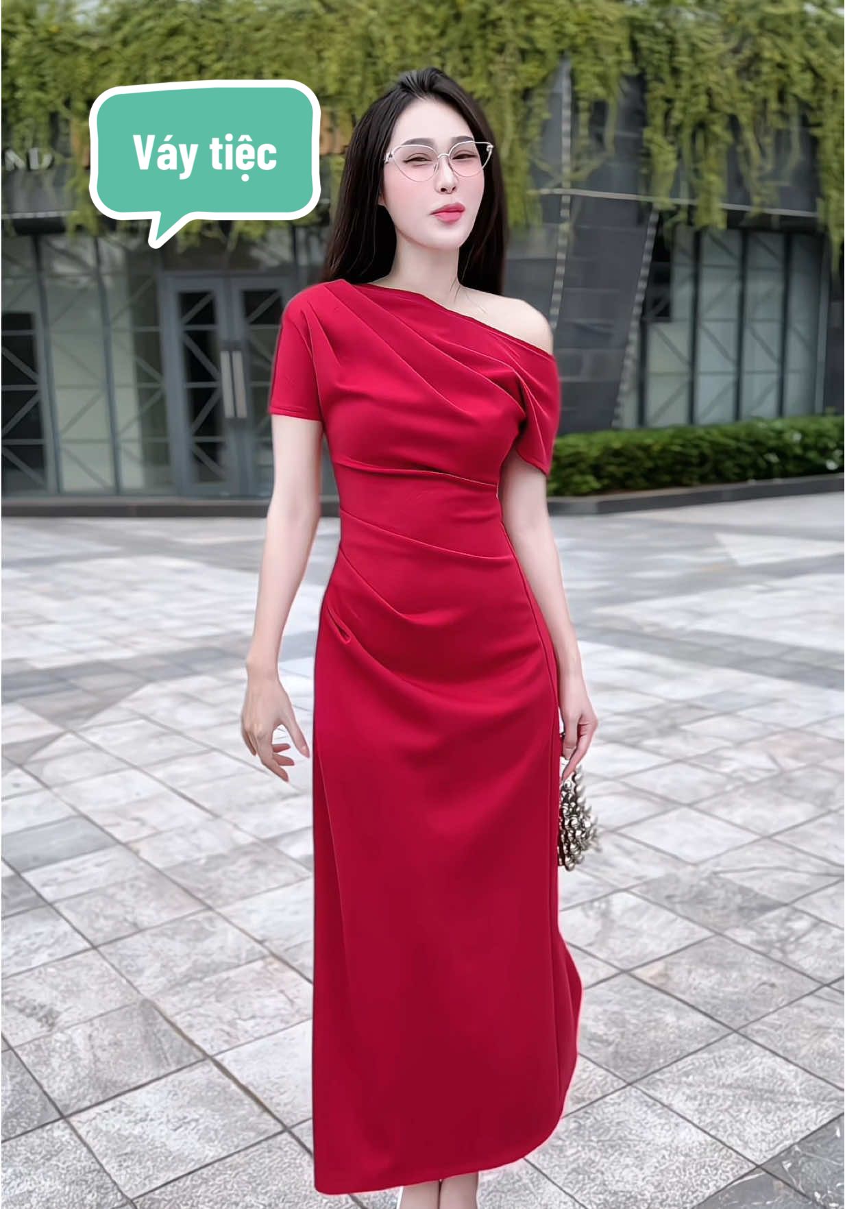 Váy dài lệch vai #thoitrangnu #thoitrang #vaydai #vayxinh