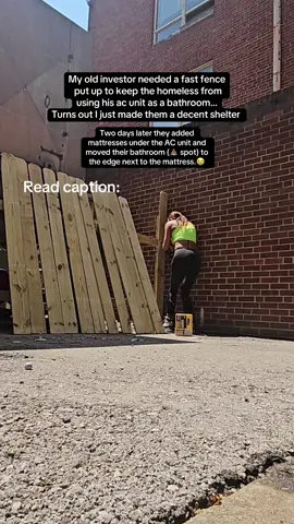 This situation made me so sad!! I felt bad for my investor because the people at his apartments were complaining (about the smell and stuff) , but I felt terrible for those poor people that were having to live outside and use the restroom right next to where they were sleeping. Homelessness is a epidemic that should never exist. There should be ways to help people that are seriously in need. No one should ever have to sleep under an air-conditioning unit just to get out of the rain and weather or 💩 under that same spot in order to have privacy. Such a sad situation. And before you say that, the homeless people don’t work hard enough to come out from their bad situation let me just say yes perhaps that’s true, but regardless of how hard you work or try, there should still always be an option that is easily accessible for each and every person other than sleeping under an air conditioning unit. There was a point in my life where I was homeless too. Yes I did come up from it, but when I was in the thick of it I had nowhere to turn to get the help needed in an accessible way for someone that is financially strained. Anyways, that’s my rant is a sad situation all around not just for the homeless but also for my investor he works extremely hard to have what he has so I understand him being upset when it gets ruined or destroyed.. hope everyone has a blessed and beautiful day #bluecollarworkers #homelessnessawareness 
