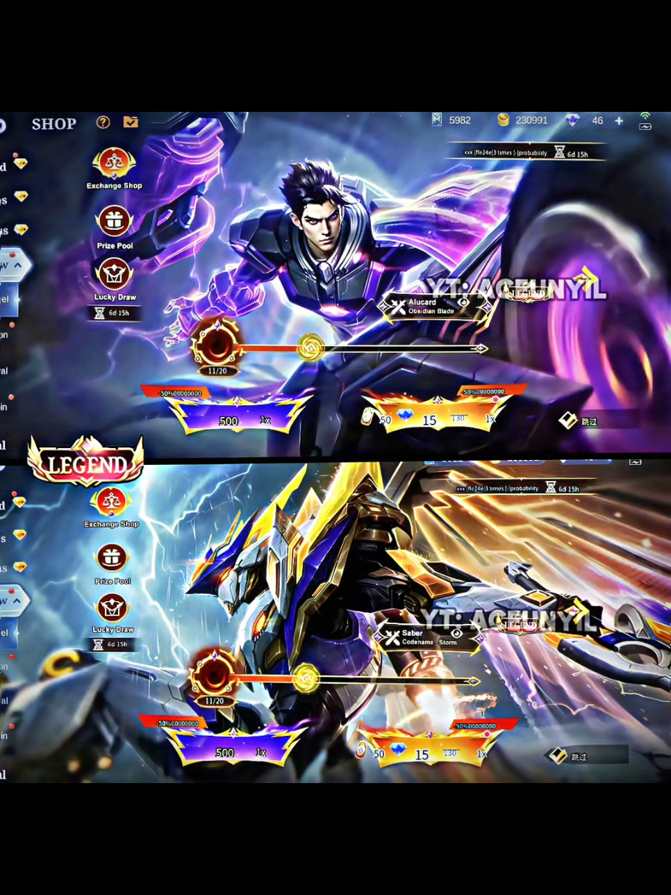 SKIN LEGEND ALUCARD & SABER REVAMP 👀#MLBB9TH #MLBB #skinlegend #obsidianblade #revamp 