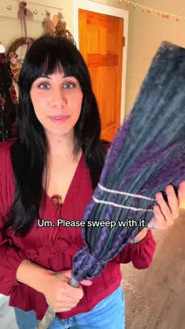 The brooms are 100% sweepable just fyi!  #witchtok #witchtips #broom #handmadecraft #witchyvibes 