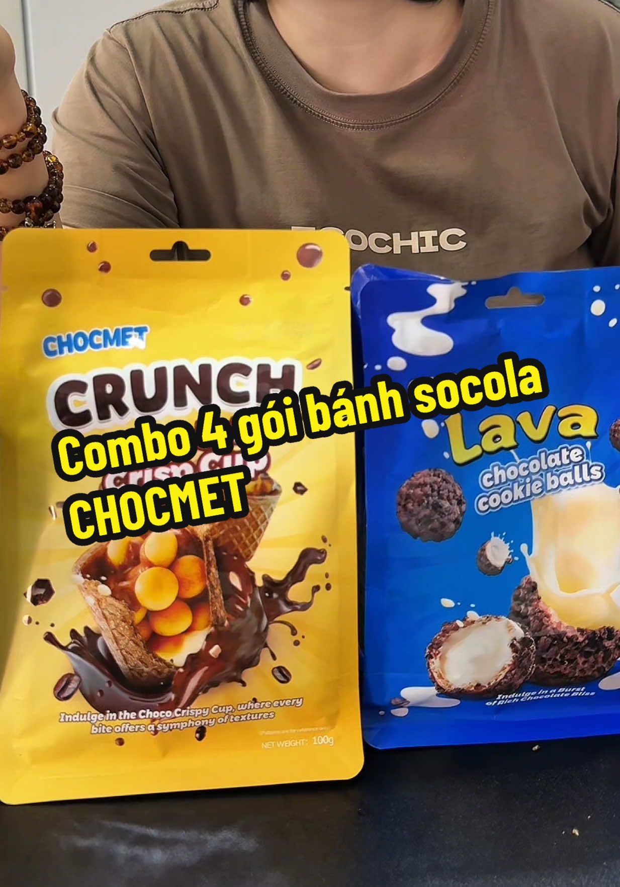 Combo 4 gói bánh socola CHOCMET #banhsocola #banhchocmet #nabeodaily 