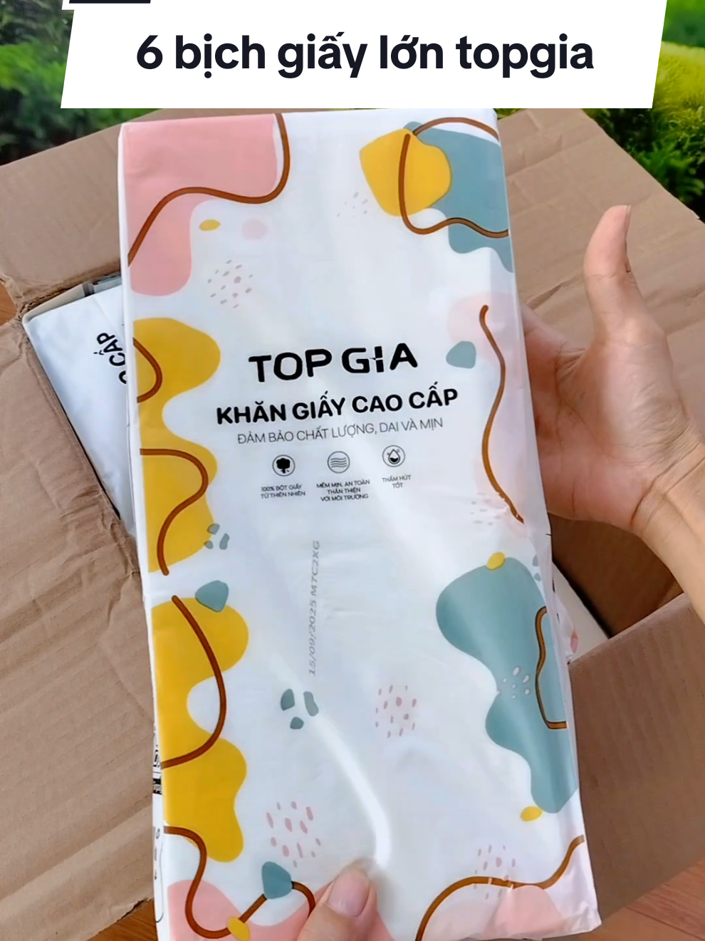 Chị nào thích xài giấy bản lớn thì săn 6 bịch đa sắc của topgia này về xài nè mấy chị #nhadaily90 #khangiay #khangiaytopgia #khangiayruttreotuong #topgia 