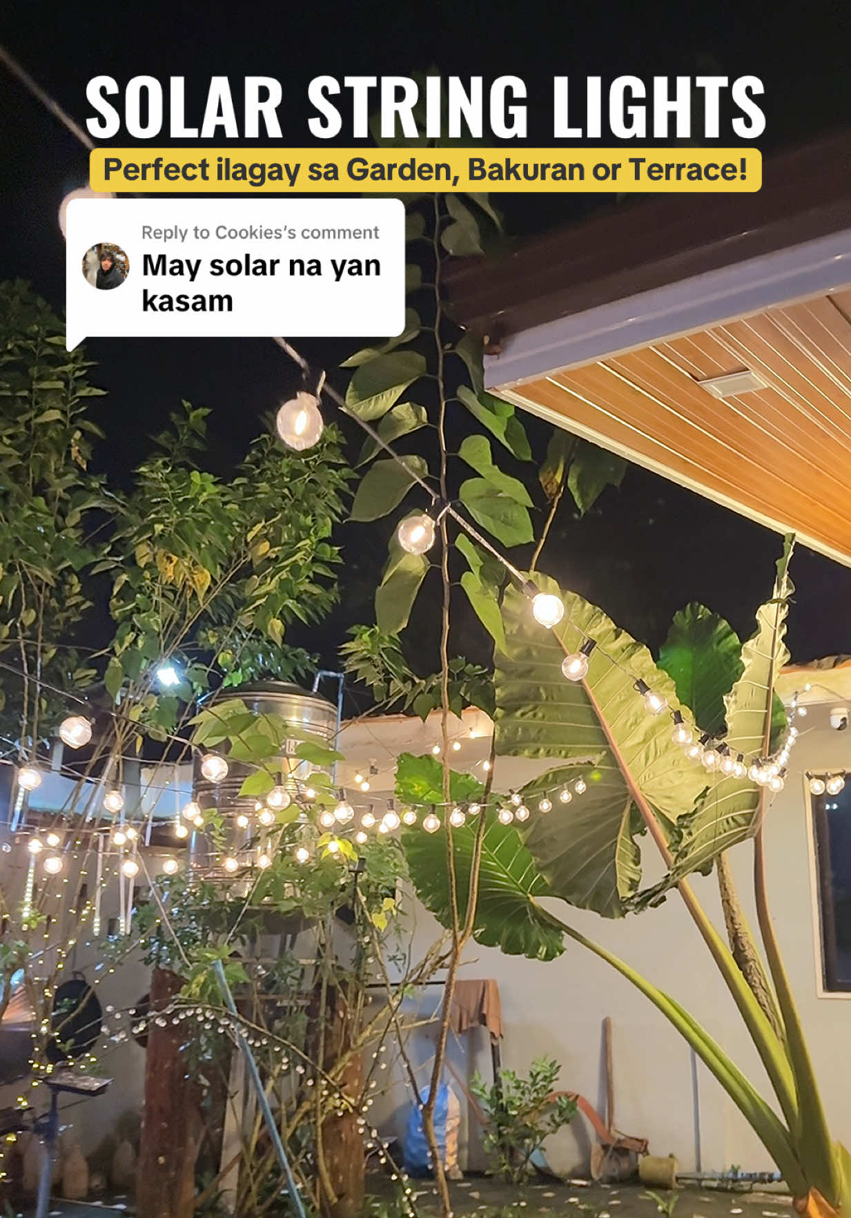Replying to @Cookies Mas lalong gaganda ang garden ninyo kapag naglagay kayo ng solar string lights #solarlights #solarstringlights #stringlights #gardenlights #ledlights 