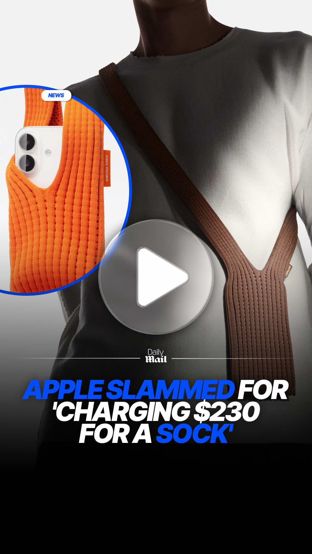 Follow our new page @This Is Money  Fans have ridiculed Apple's newest accessory - with many claiming the tech giant is charging hundreds of dollars for a sock with a hole in it. The company today revealed the iPhone Pocket, a 3D-knit pouch that essentially acts as a purse or satchel for your device. #apple #iphone #iphoneaccessories 