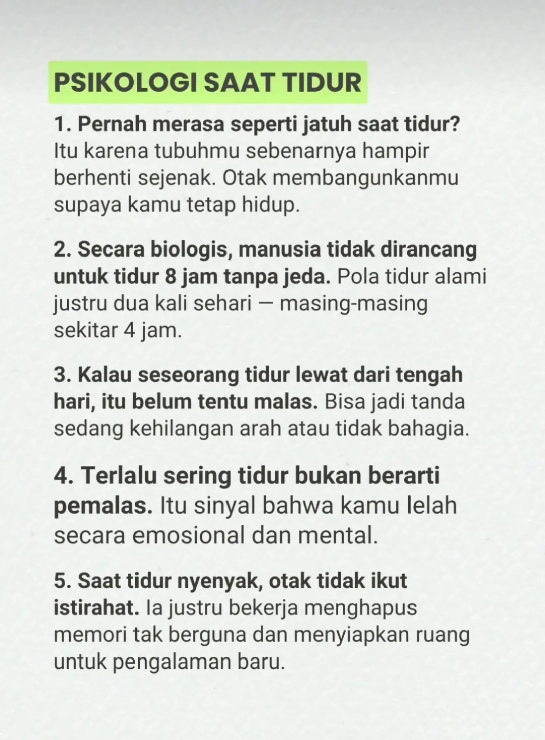 📒 PSIKOLOGI SAAT TIDUR #photo  #Teks  #Viral  #Motivasi  #Kehidupan 